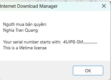 Internet Download Manager đã kích hoạt bản quyền vĩnh viễn