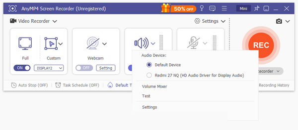 Chọn vùng quay và ghi game bằng AnyMP4 Screen Recorder 4K